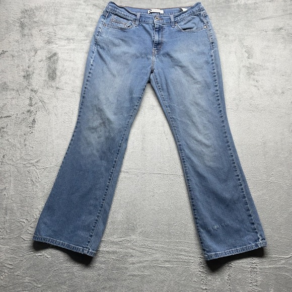 Levi's 515 Jeans Womens 31x30 Blue Bootcut Stretch Denim Distressed - Picture 1 of 11